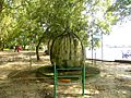 "Bundle of Slogans" sculpture at Kollam Adventure Park, Aug 2014.jpg